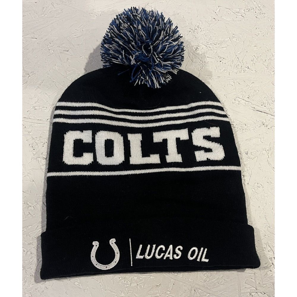 Indianapolis Colts Lucas Oil Beanie Winter Knit Hat Stocking Cap Men NFL Black